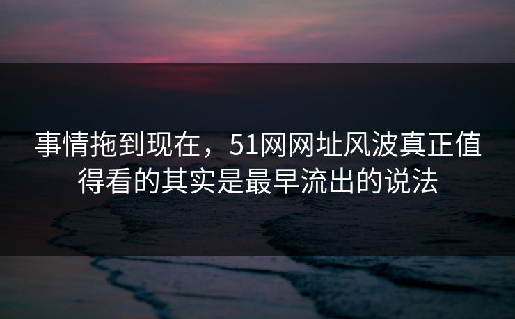 事情拖到现在，51网网址风波真正值得看的其实是最早流出的说法